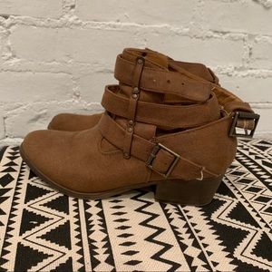 Short Tan Booties
